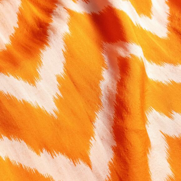 Milly Women’s Top Orange Chevron Sheer Beaded Neckline Lined Sleeveless Size 4 - Picture 7 of 10